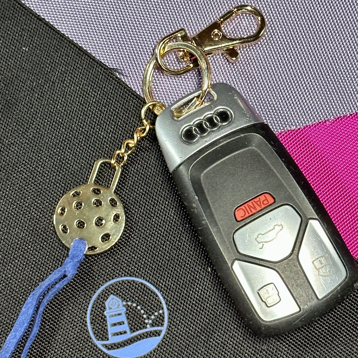 Pickleball Keyring with suede tassel