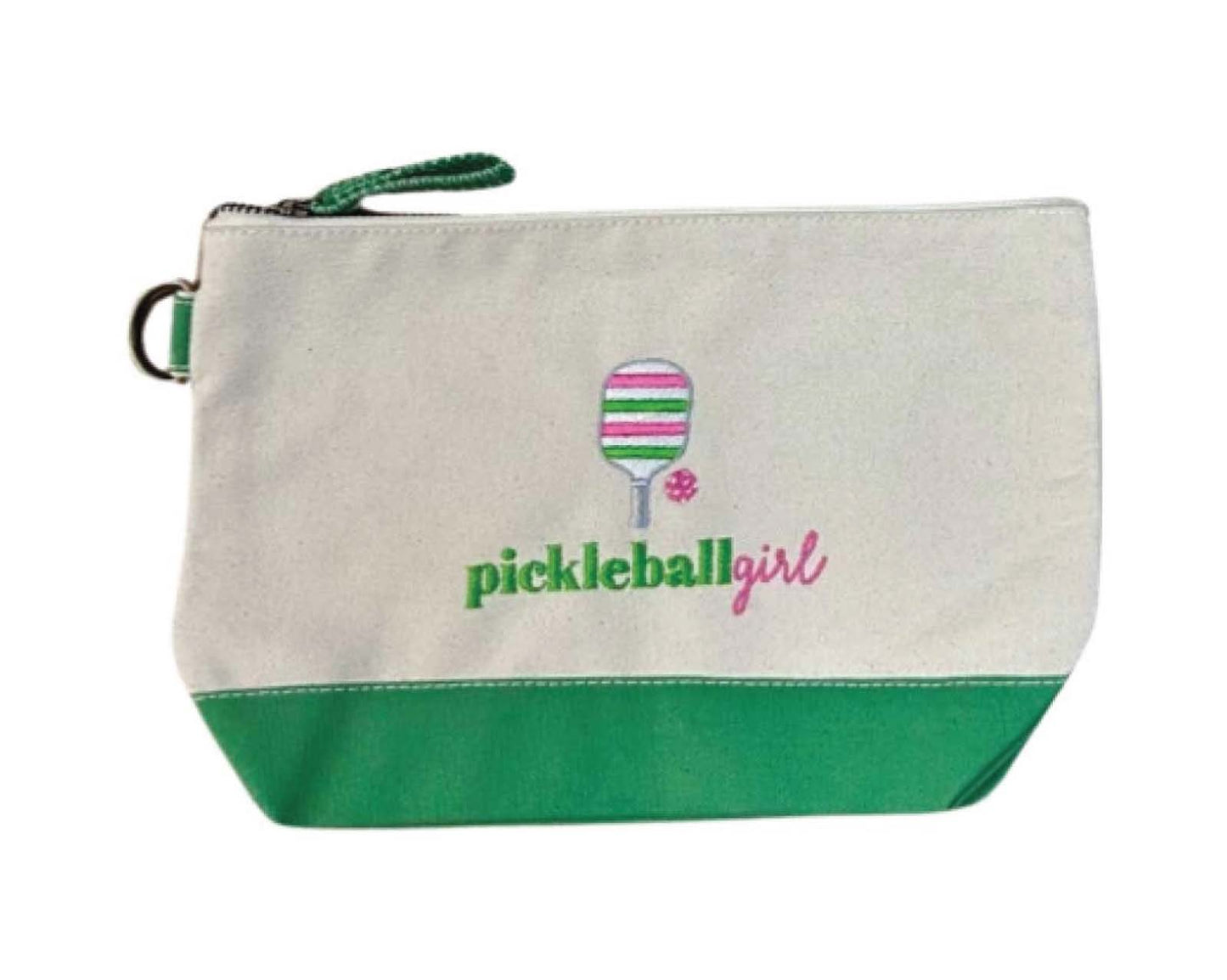 Pickleball Girl Cotton Zippered Accessories Bag - Lighthouse Sports