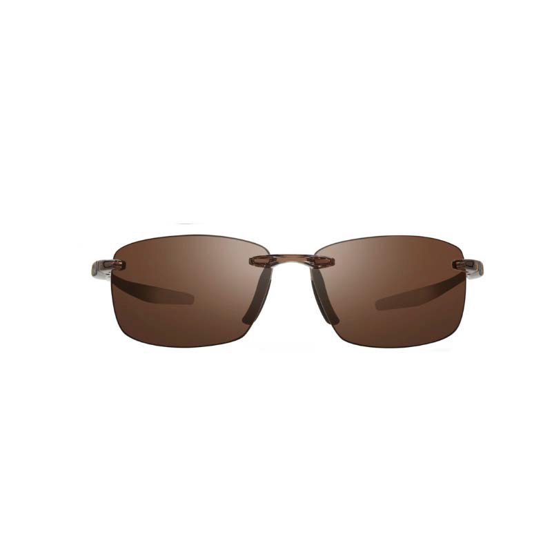 Sport sunglasses frameless brown with brown lenses - front view