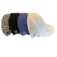 Four baseball caps designed just for women. Leopard blue, black, blue and white