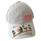 Front view of VIMHUE women's baseball cap in White with three pink balls and Pickleball embroidered on front left panel