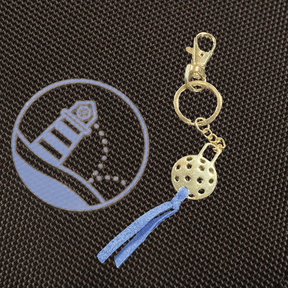 Pickleball Keyring With Suede Tassel - Lighthouse Sports 