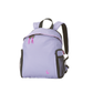 Women's designer Pickleball Backpack in lavender with pink stitching & logo, elegant gunmetal PB charm & zipper pulls